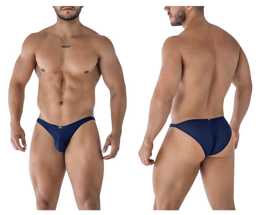 Xtremen 91215B Mens Silky Microfiber Bikini Dark Blue