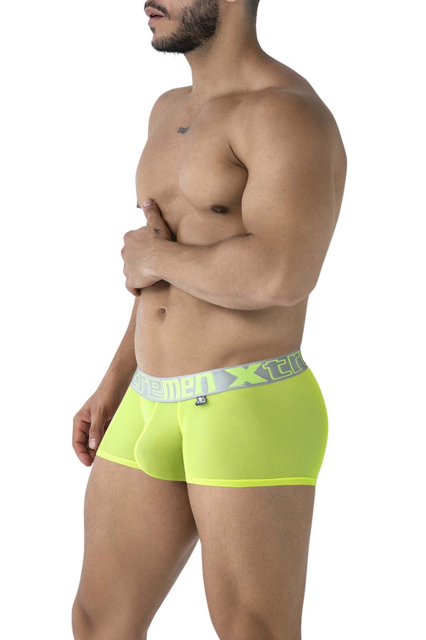 Xtremen 91237 Mens Sheer Microfiber Trunks Neon Green