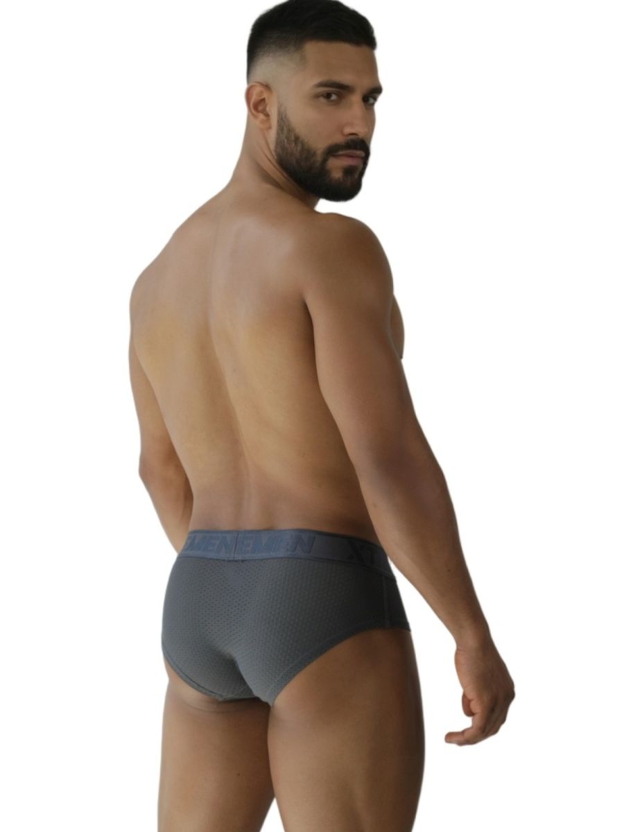 Xtremen 91250 XTREMEN Mens Athletic Performance Mesh Briefs Gray