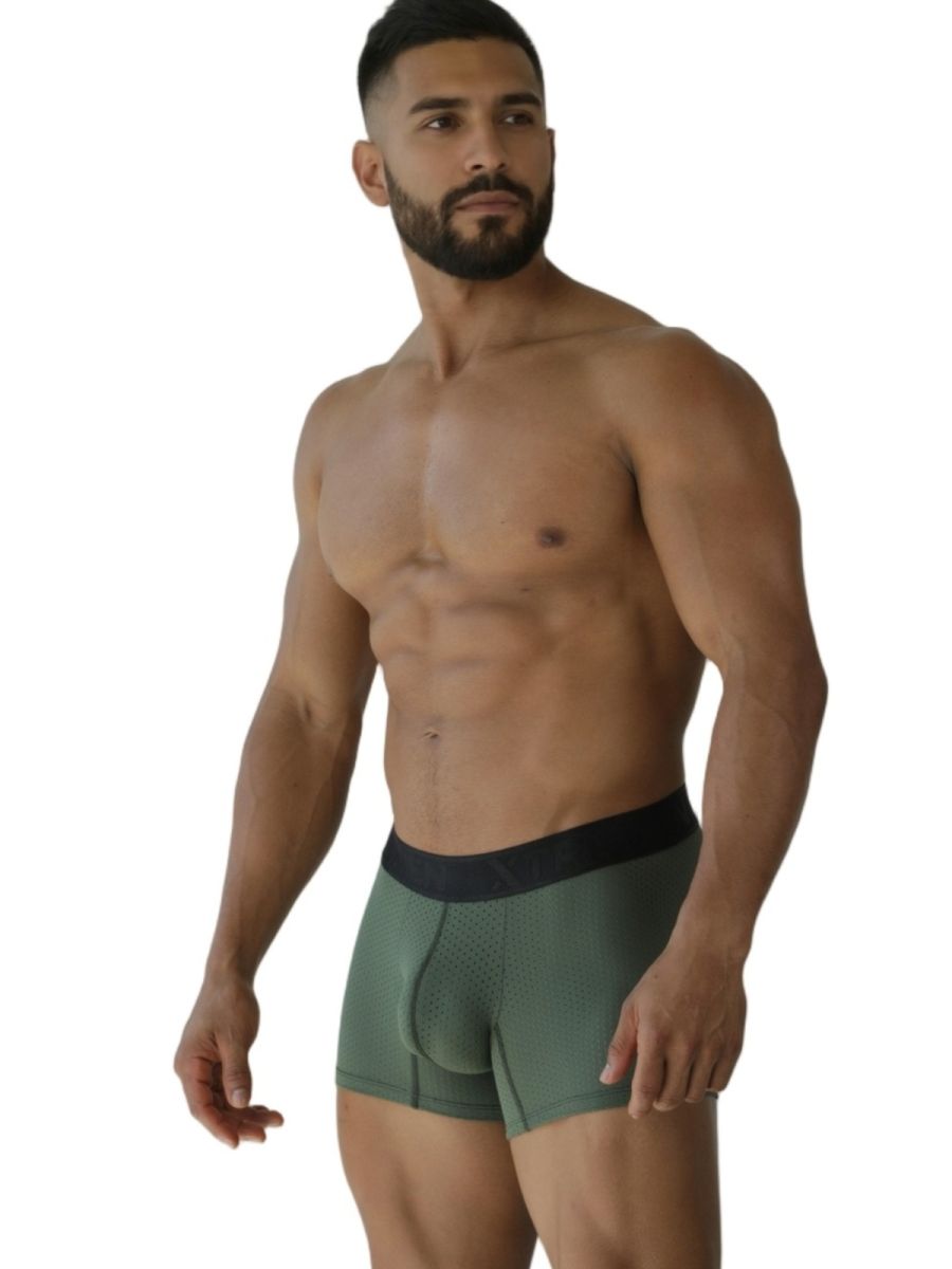 Xtremen 91251 Xtremen Mens Micro-Perforated High Performance Boxer Briefs Military Green