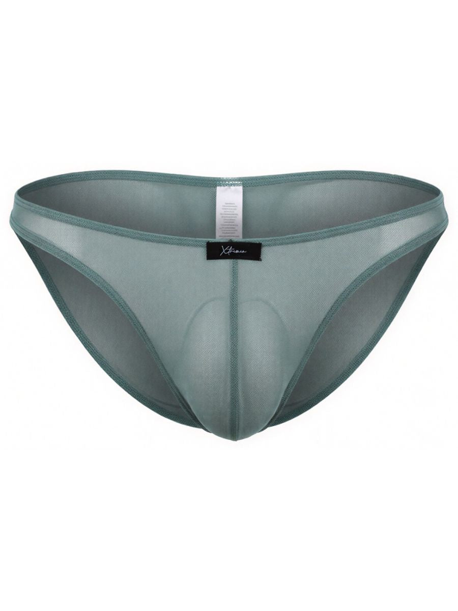 Xtremen 91264 Mens Microfiber See-through Mesh Bikini Brief Green
