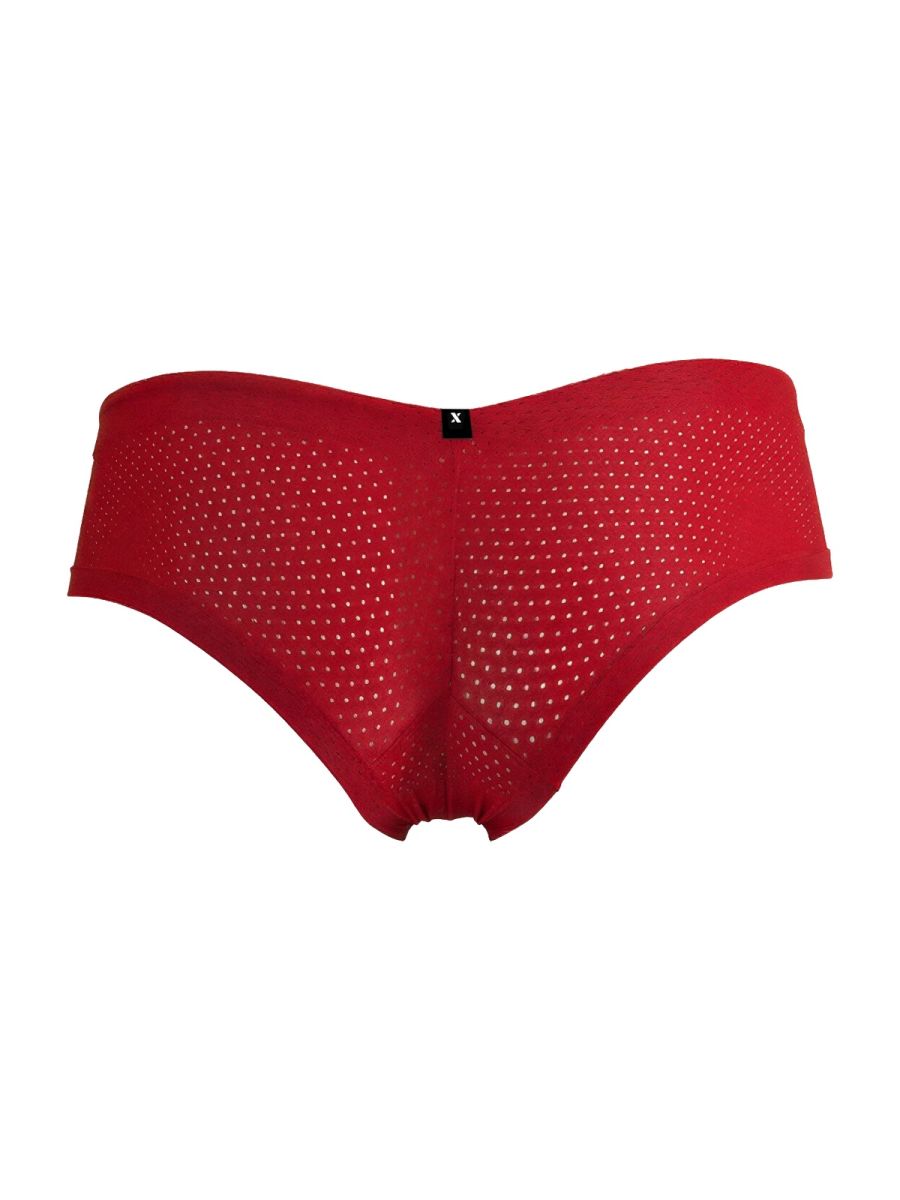 Xtremen 91269 Mens Sleek V-Cut Performance Mesh Briefs Red