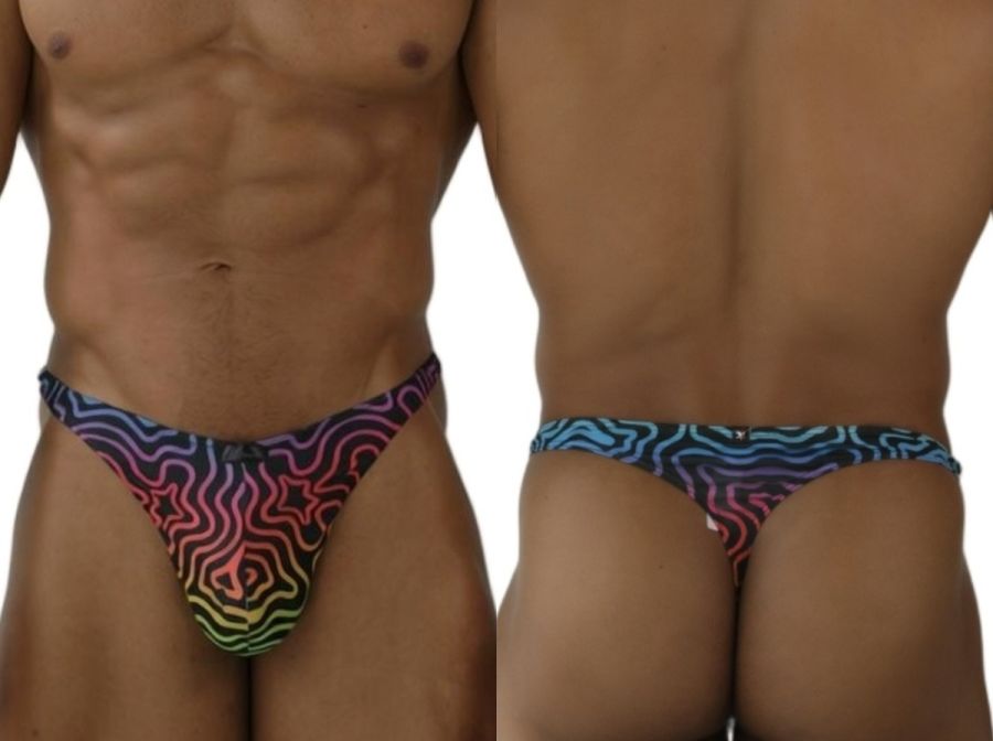 Xtremen 91284 Ultimate Rainbow Expression Men's Thong Labyrinth