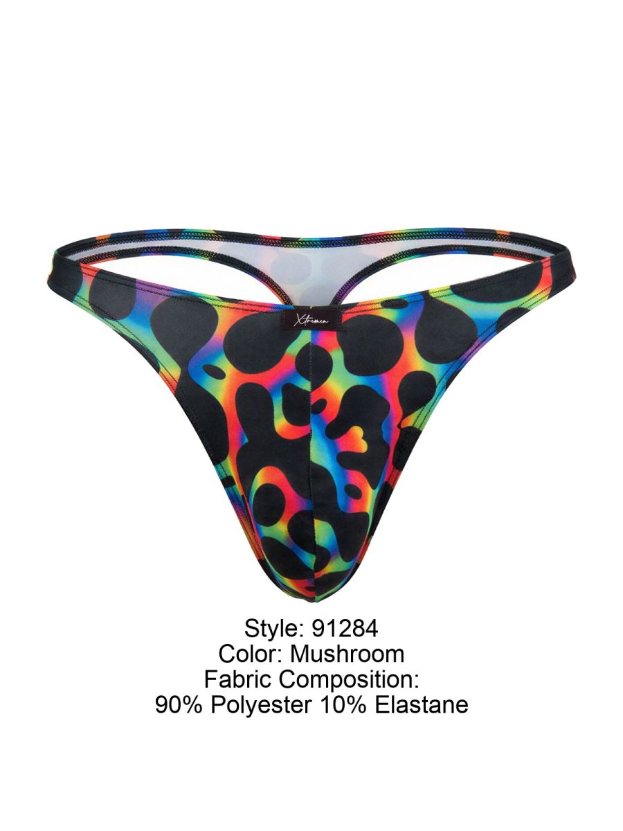 Xtremen 91284 Ultimate Rainbow Expression Men's Thong Mushroom