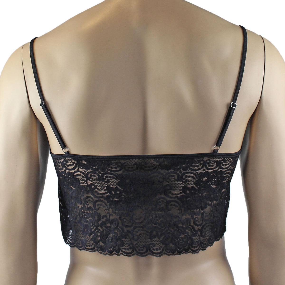 Mens Rebecca Pretty Lace Camisole Top Male Lingerie Black