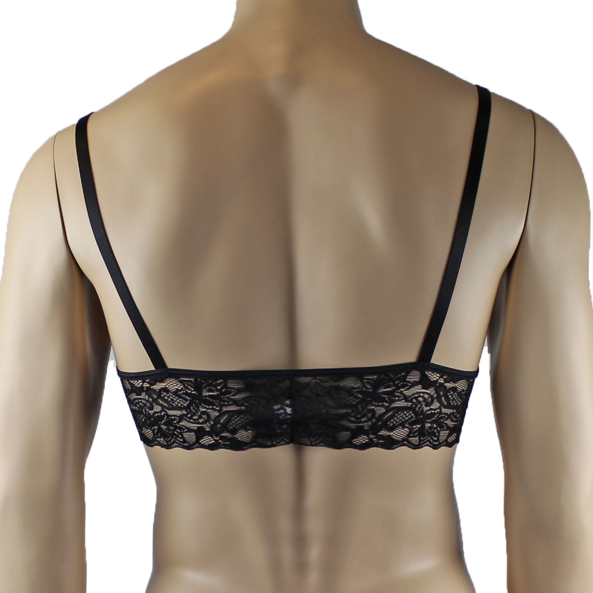 Mens Joanne Lace Bra Top Lingerie for Men (black and black lace plus other colours)