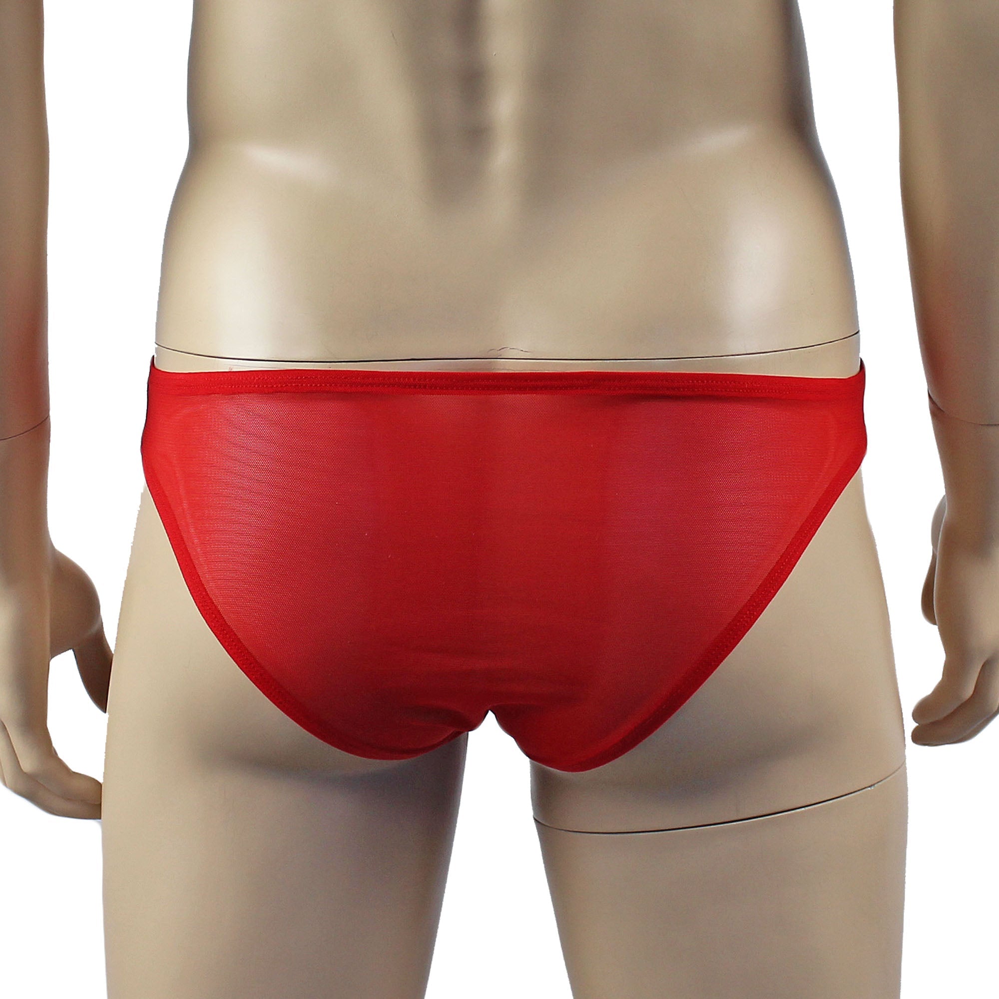 Mens Kristy Lace & Mesh Bra Top BR02L and Bikini Brief Red