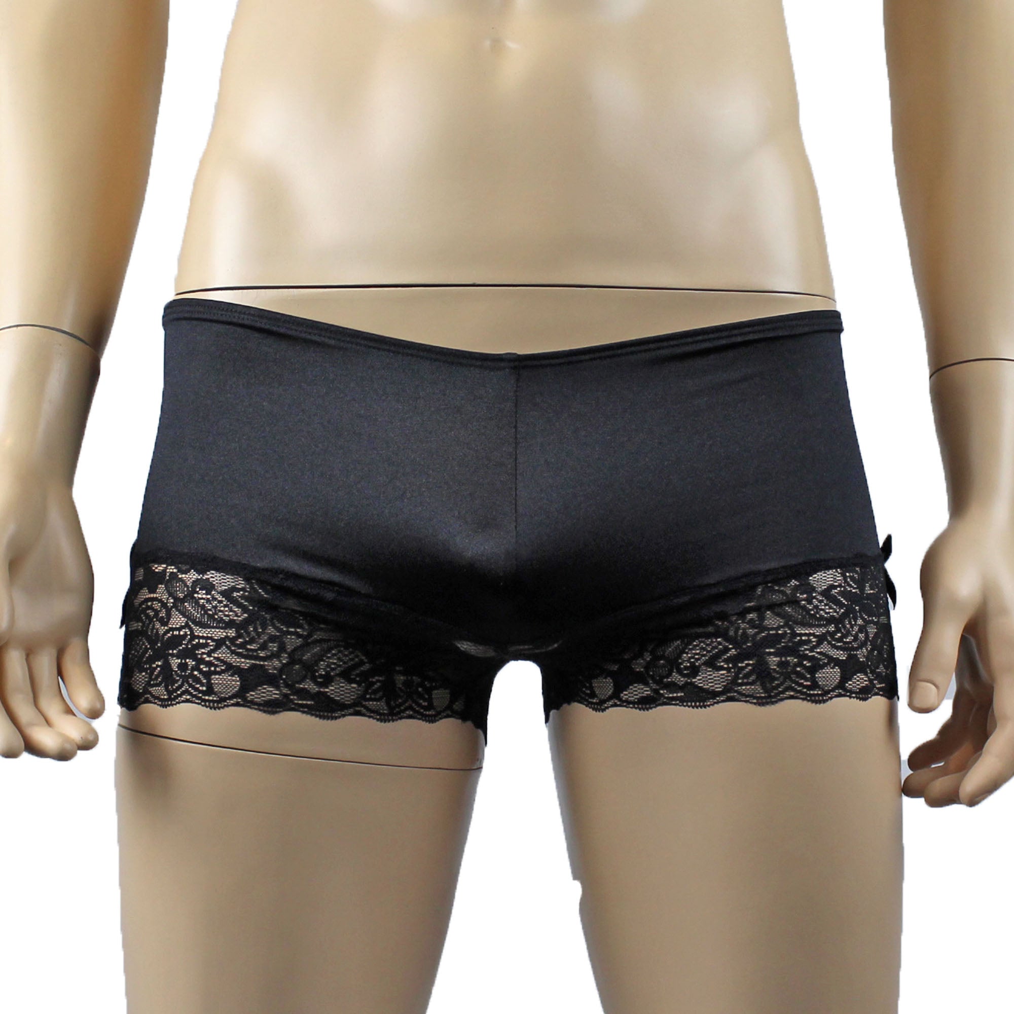Male Romance Stretch Spandex Boxer Shorts Black or White