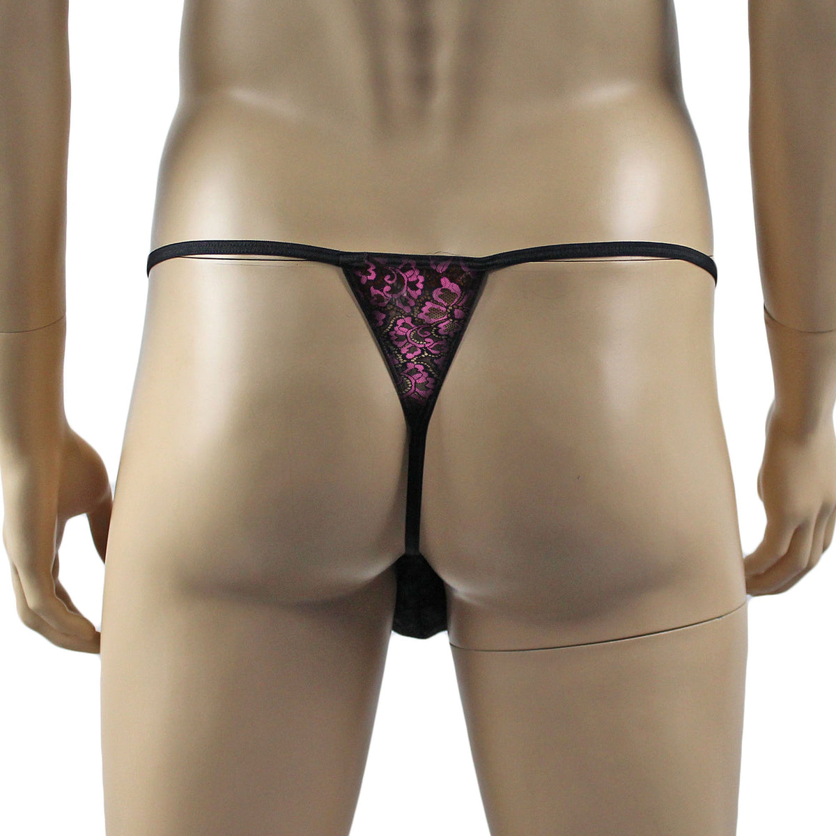 Mens Sweetheart Shiny Lace Pouch G string (hot pink plus other colours)