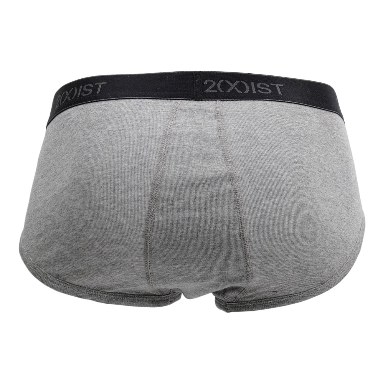 2(X)IST 3102003903 Cotton 3PK Fly-Front Briefs Black Gray Charcoal