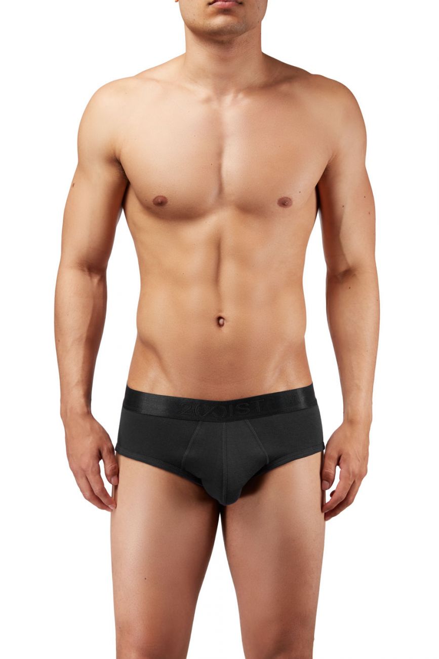 2(X)IST 3104100301 Pima Cotton Contour Pouch Briefs Black