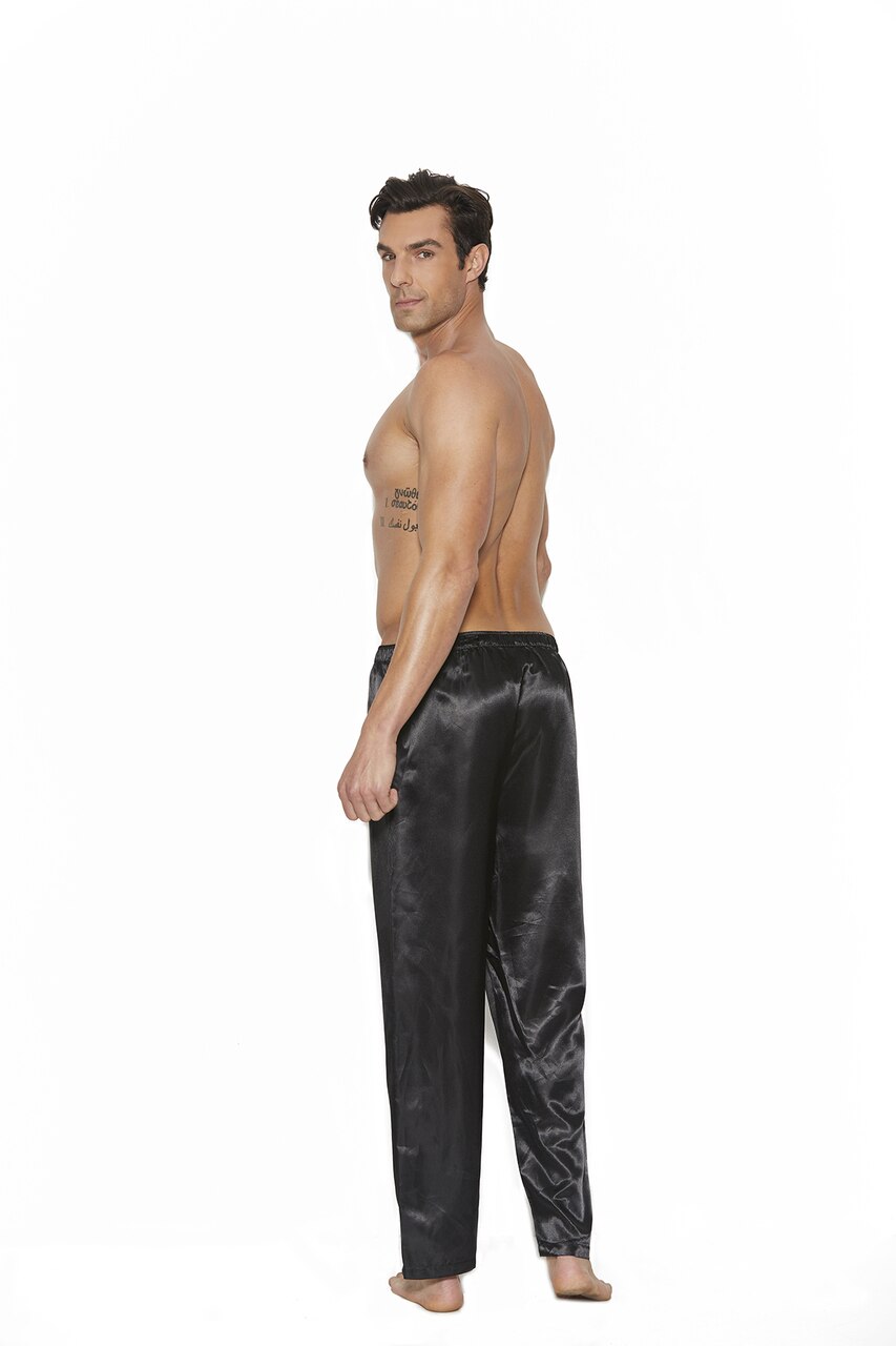 SALE - Unisex Satin Long PJ Pants Black