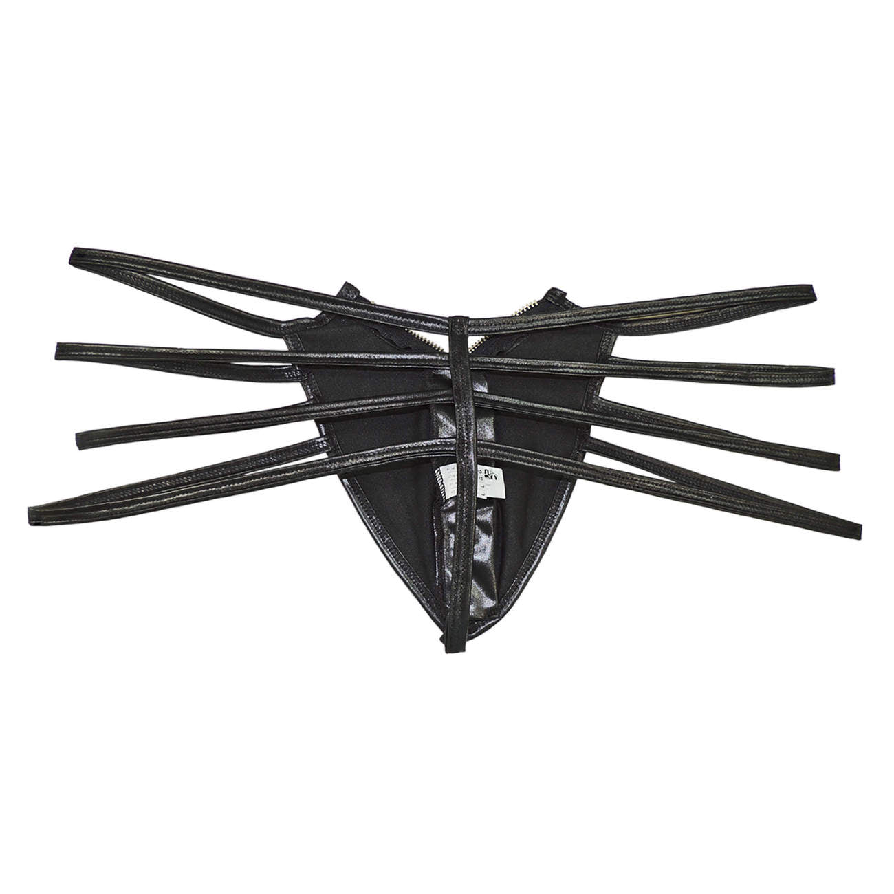 CandyMan 99140 All Zipped Up Thong Black