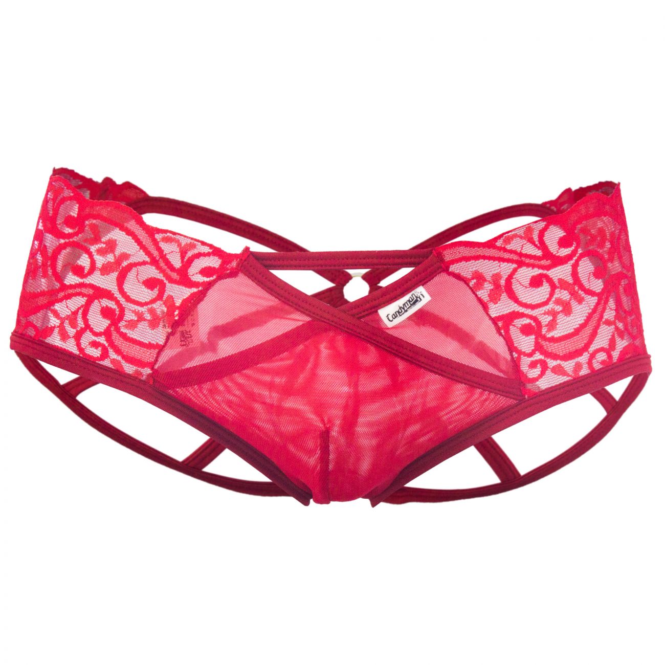CandyMan 99232X Sexy Lace Jockstrap Red Plus Sizes