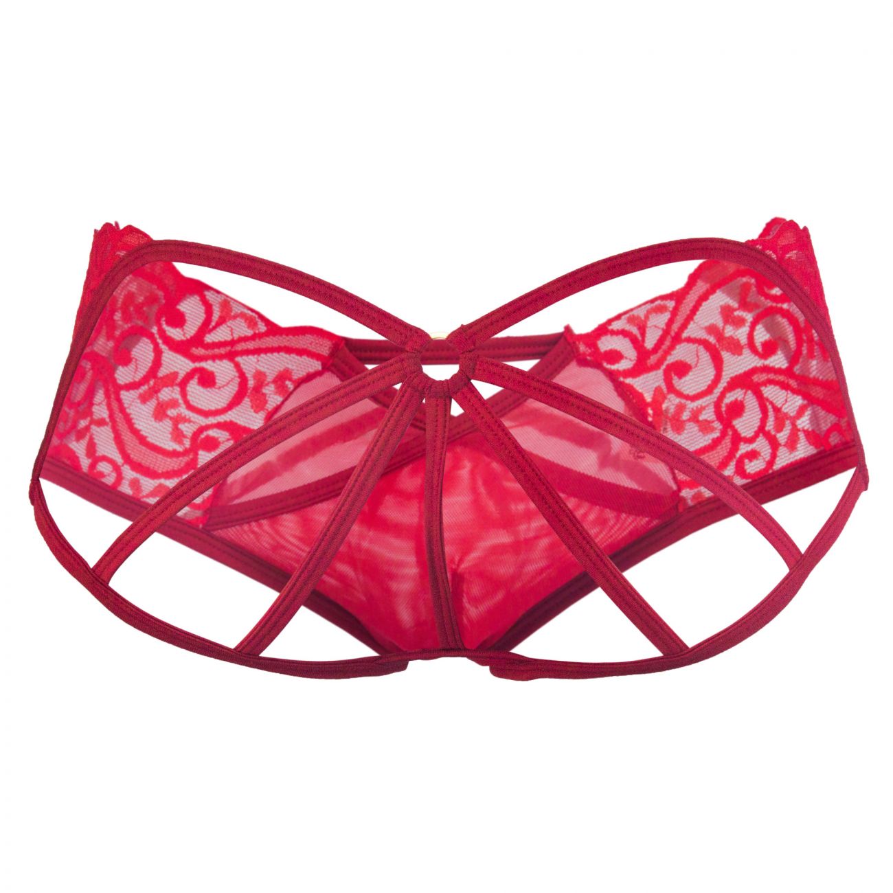CandyMan 99232X Sexy Lace Jockstrap Red Plus Sizes