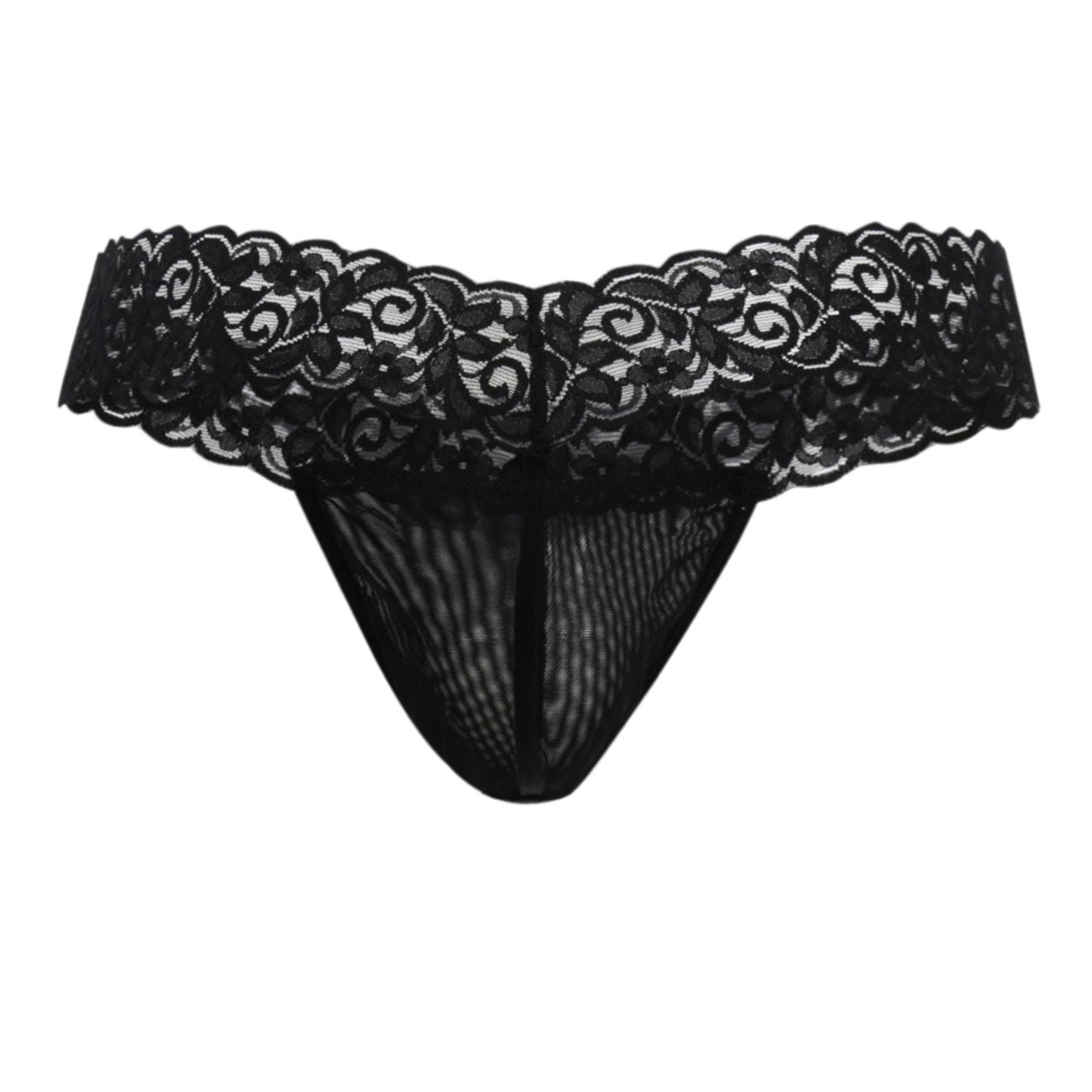 CandyMan 99370X Alluring Thongs Black Plus Sizes