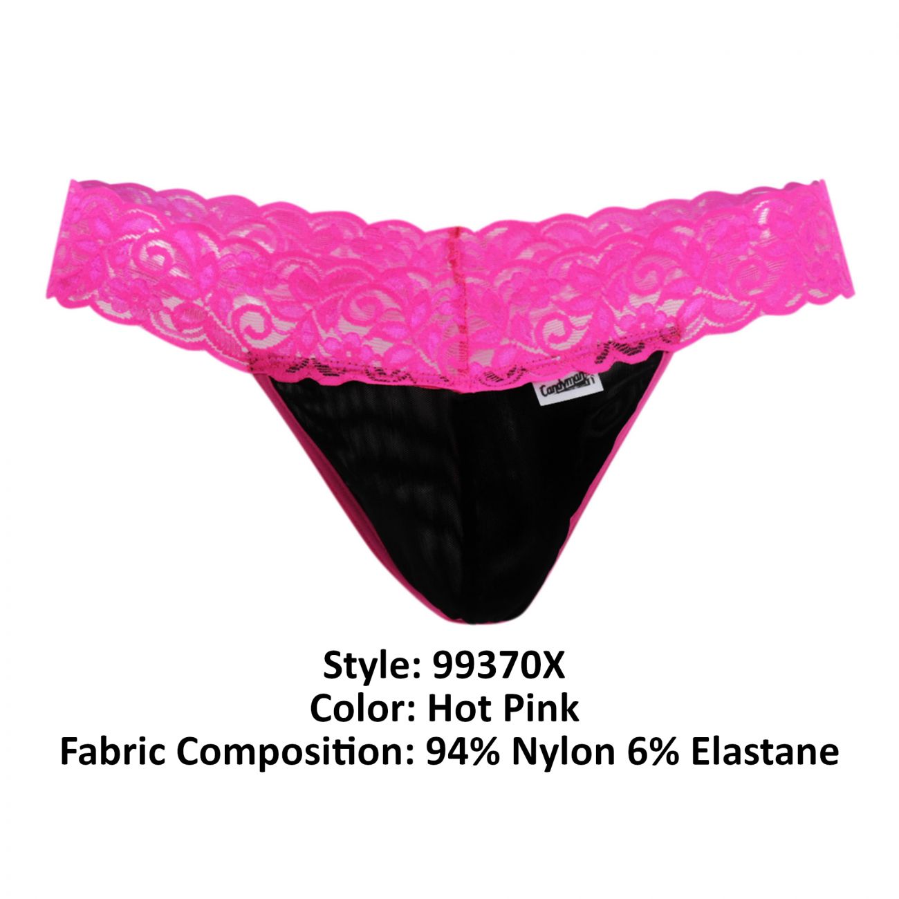 CandyMan 99370X Alluring Thongs Hot Pink Plus Sizes