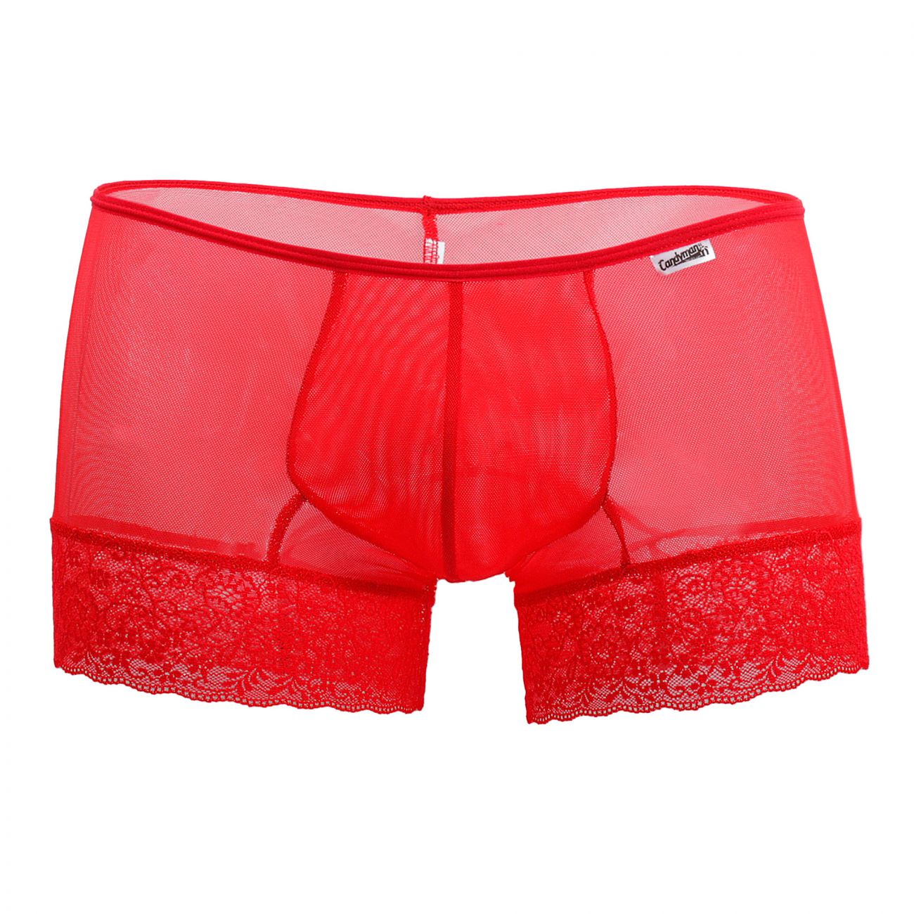 CandyMan 99407 Color Lace Boxer Trunks Red