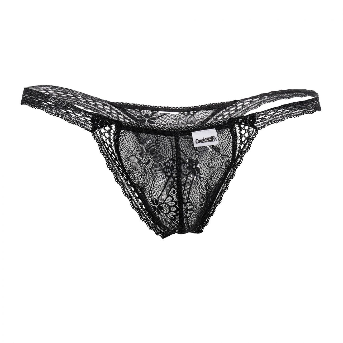 CandyMan 99420 Double Lace Thongs Black