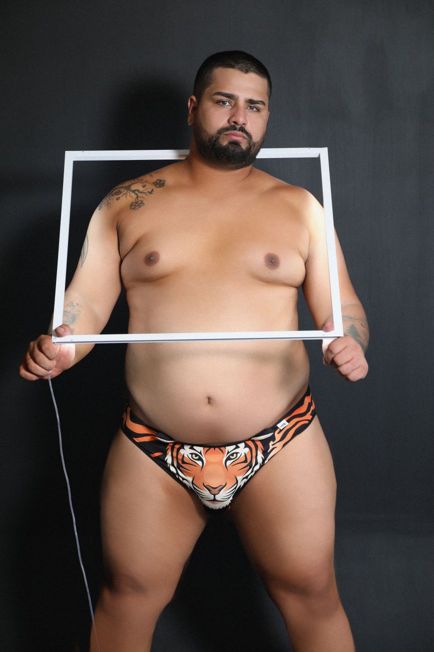 CandyMan 99458X Jockstrap Color Tiger Print Plus Sizes