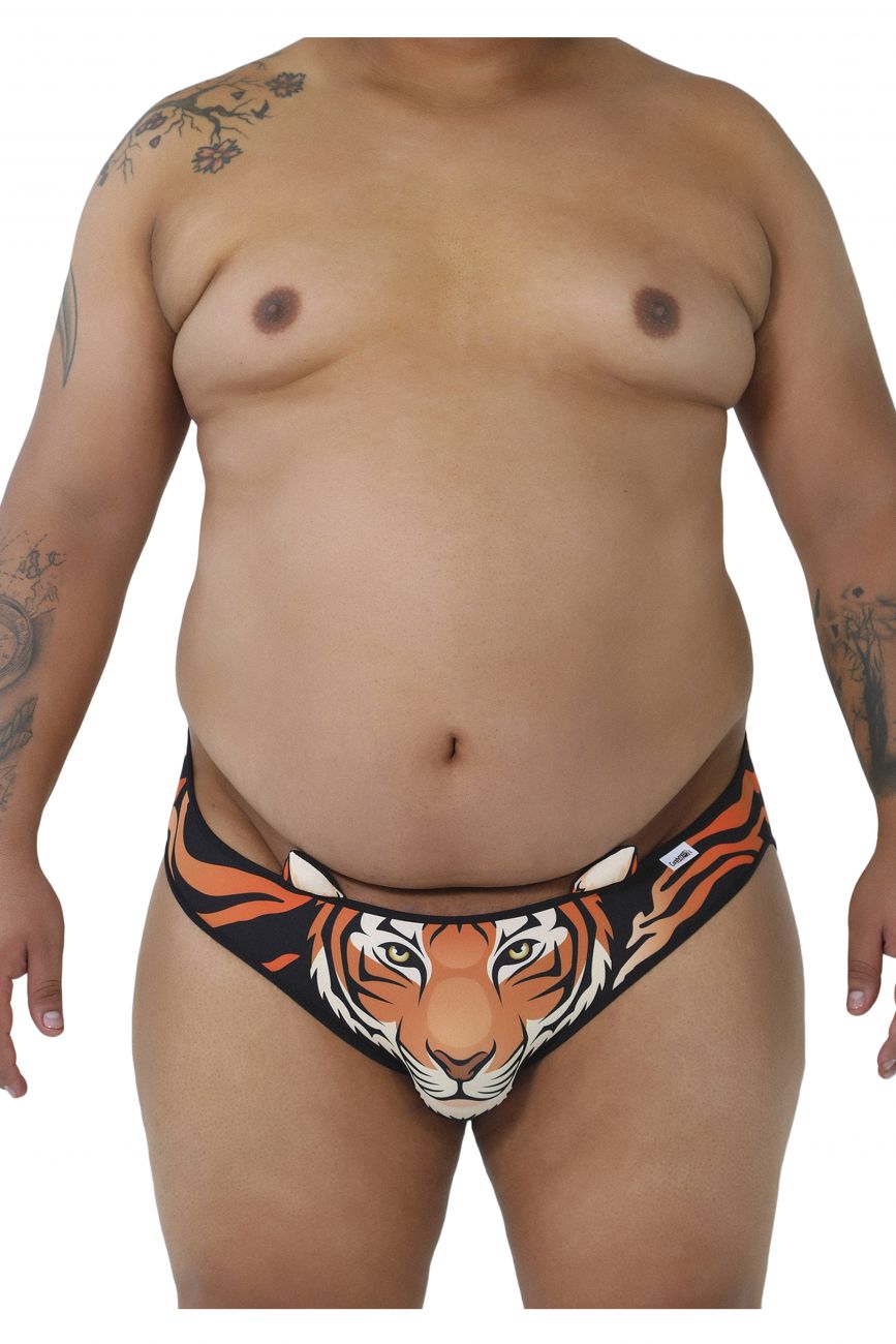 CandyMan 99458X Jockstrap Color Tiger Print Plus Sizes