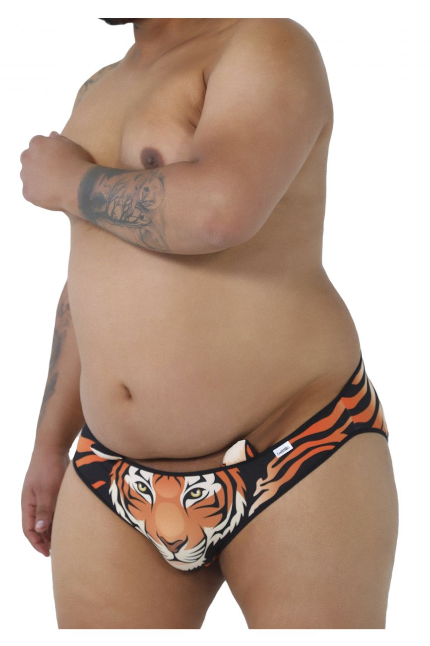 CandyMan 99458X Jockstrap Color Tiger Print Plus Sizes