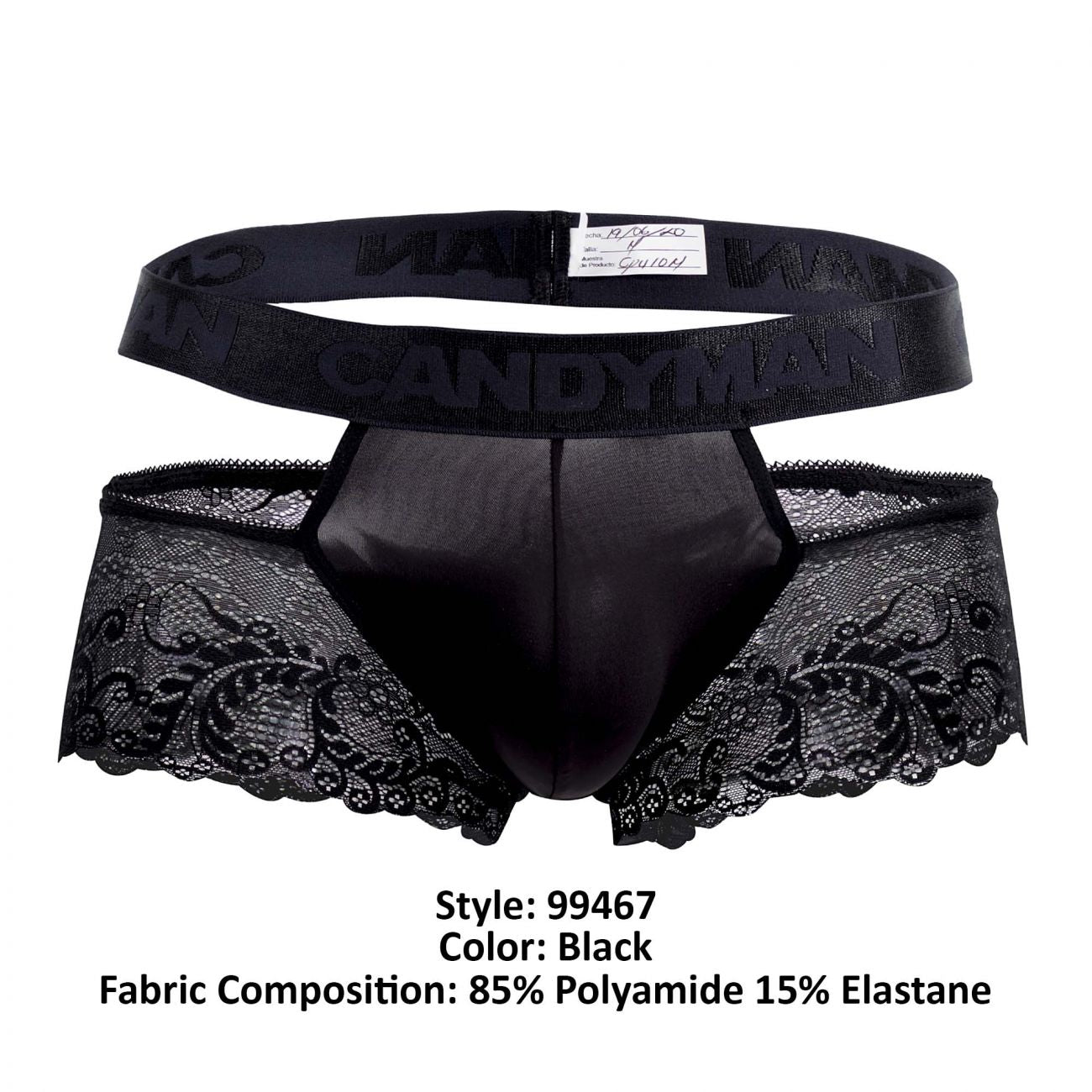 CandyMan 99467 Lace Jockstrap Black