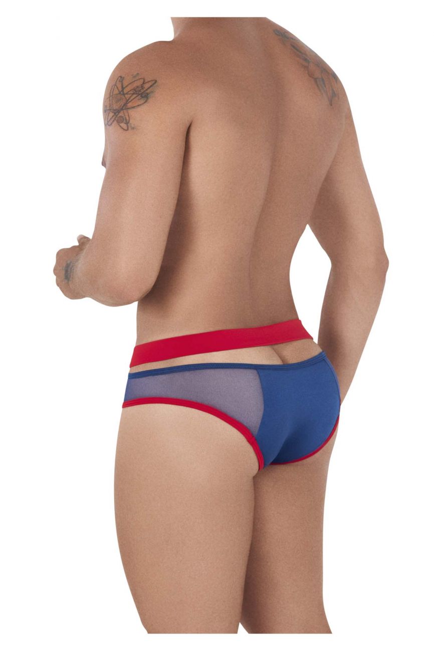 CandyMan 99501 Mesh-Stripes Bikini Navy & Red