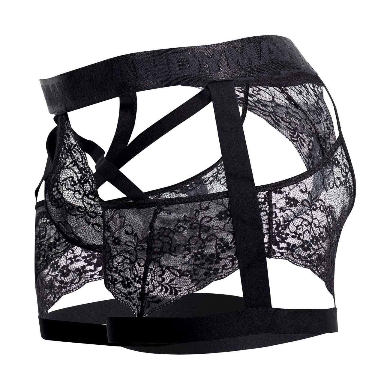 CandyMan 99502 Lace Garter Trunks Black