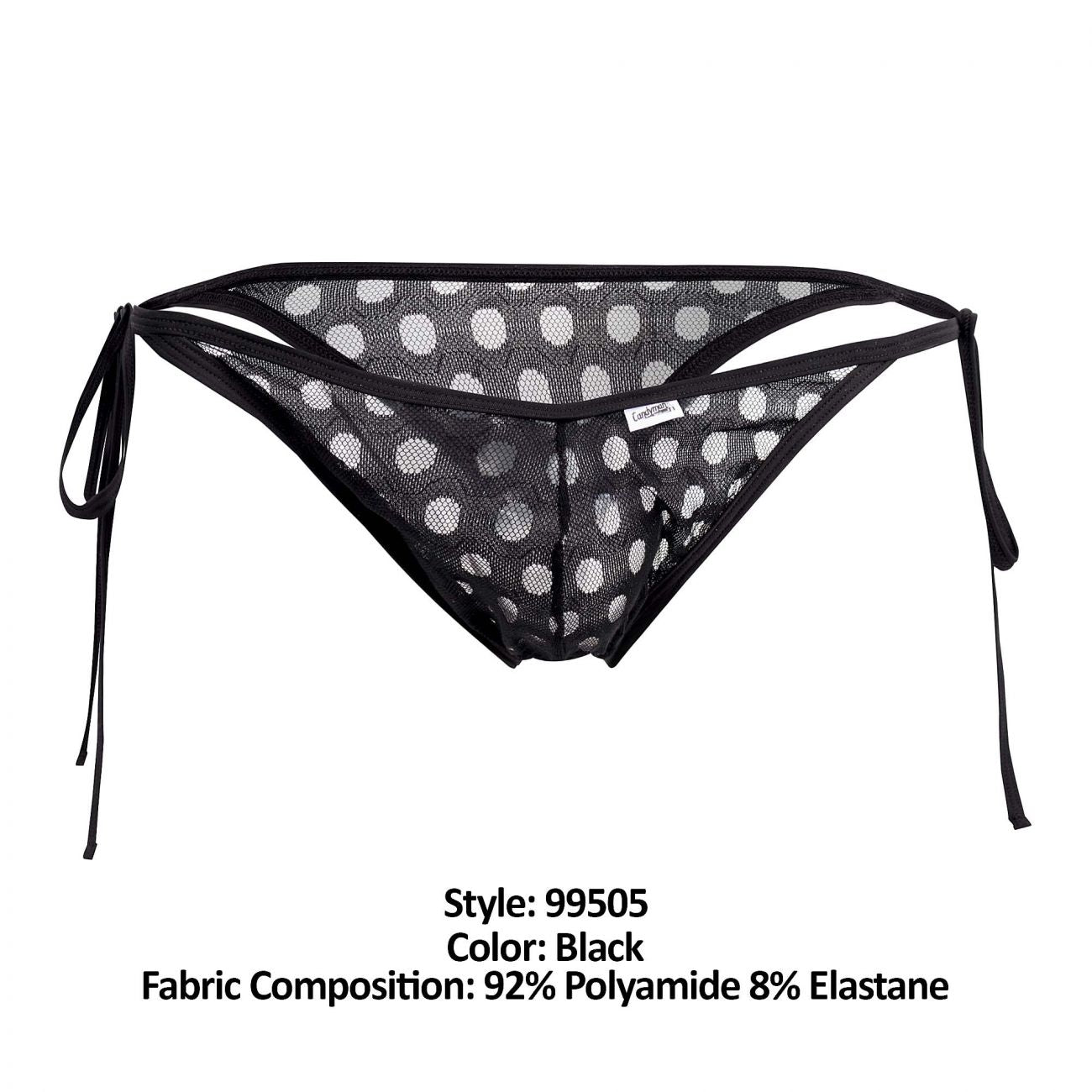 CandyMan 99505 Tie-Side Lace Thongs Black