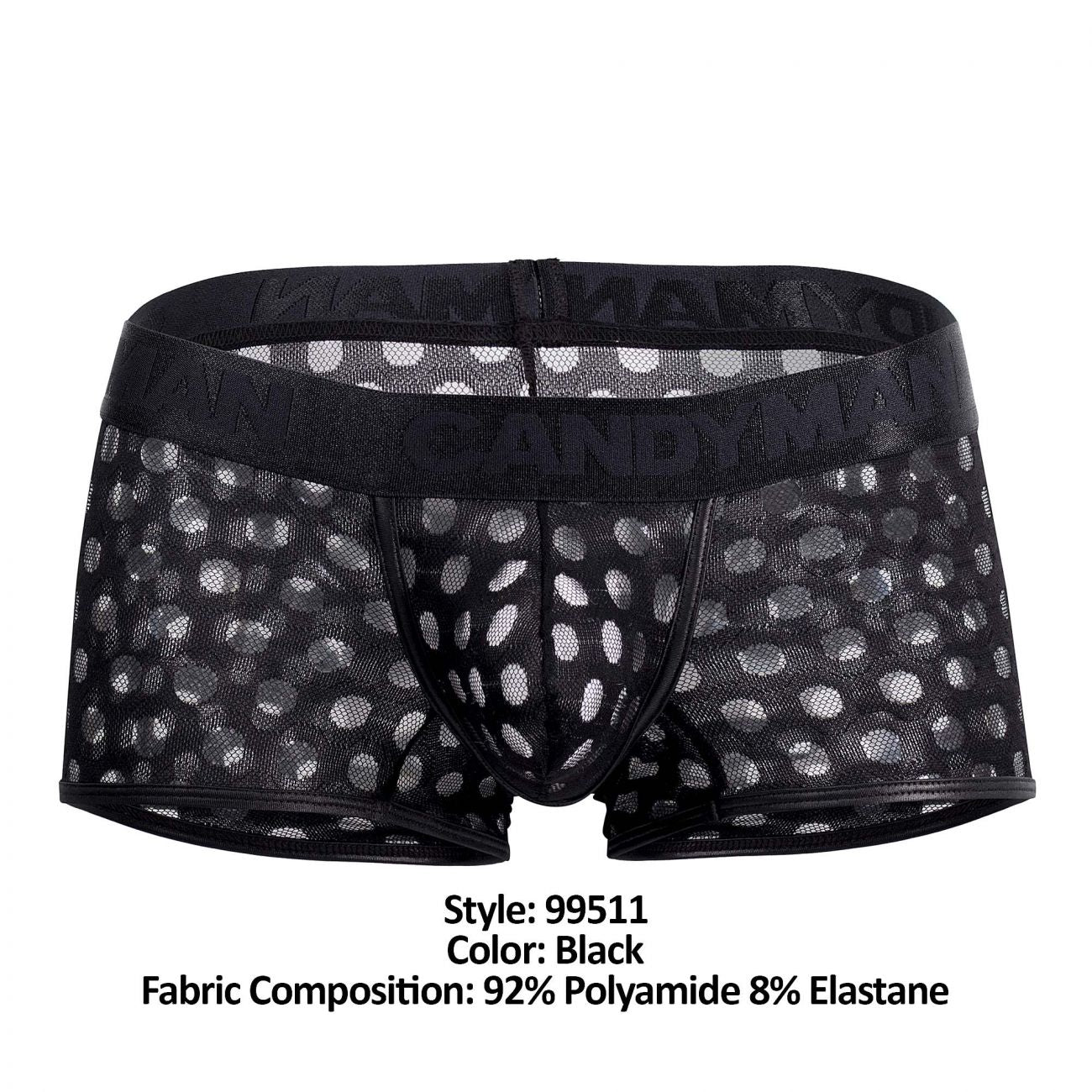 CandyMan 99511 Polka Mesh Trunks Black