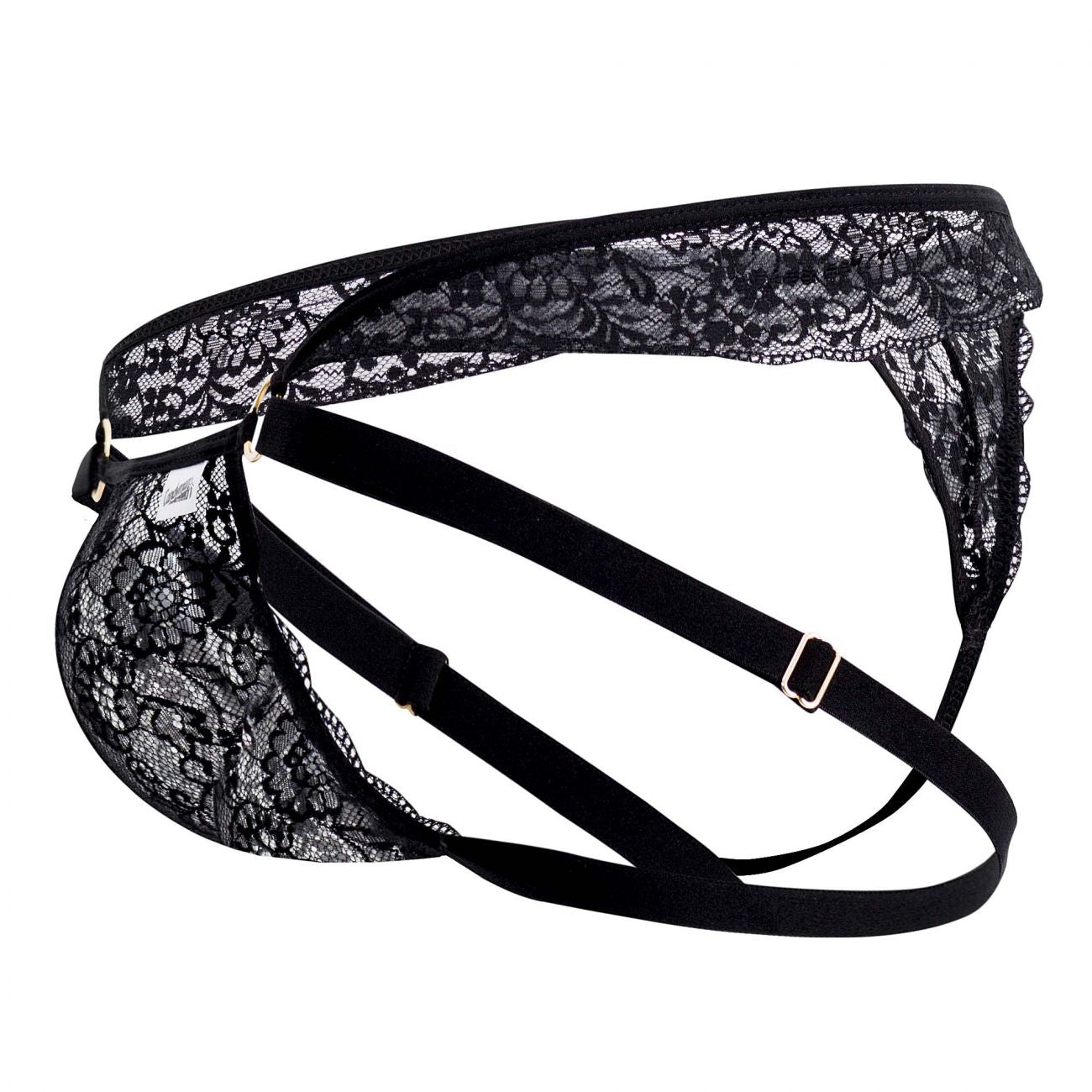 CandyMan 99514 Lace Jockstrap-Thongs Black