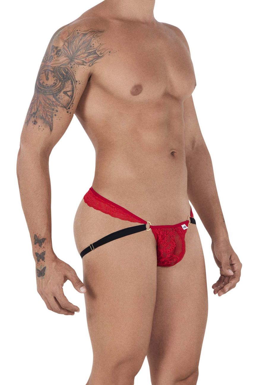 CandyMan 99514 Lace Jockstrap-Thongs Red