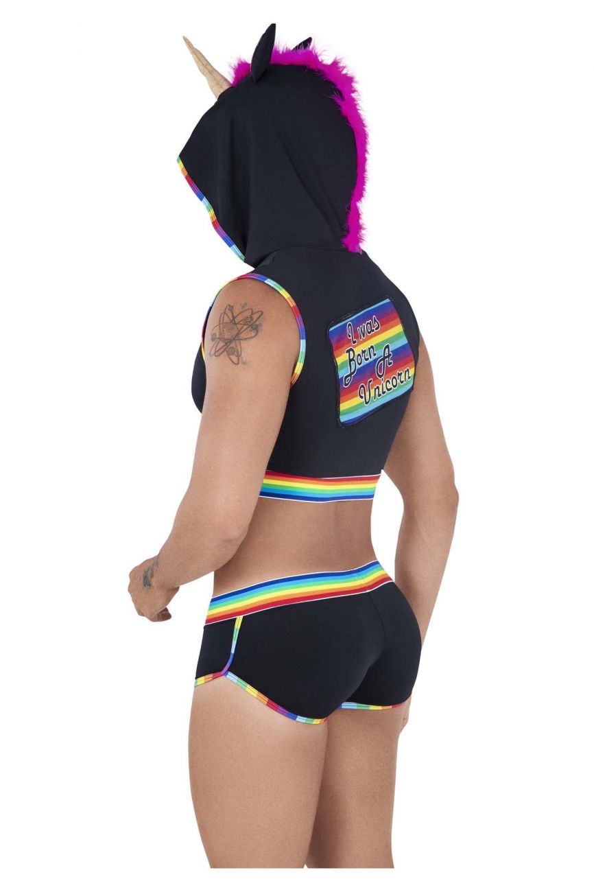 CandyMan 99520 Unicorn Hoodie and Trunks Set Black