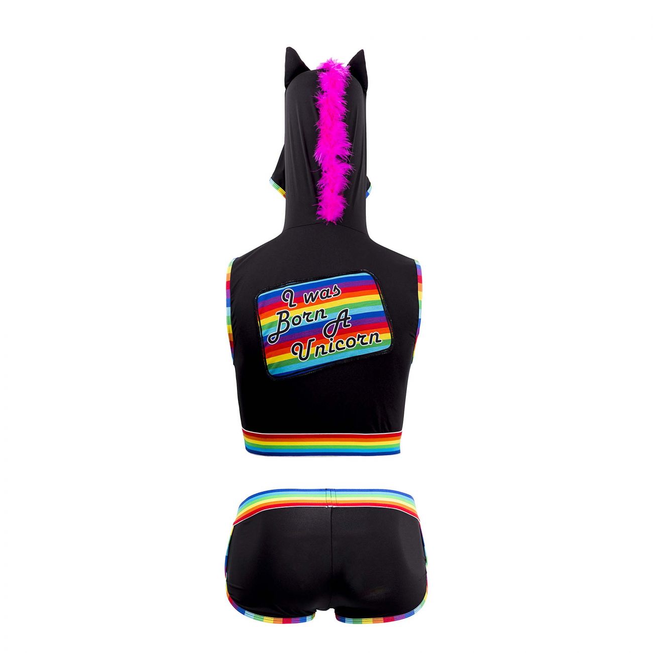 CandyMan 99520 Unicorn Hoodie and Trunks Set Black