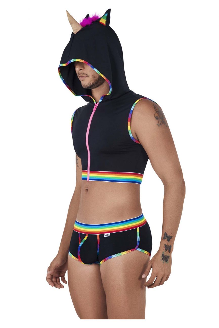 CandyMan 99520 Unicorn Hoodie and Trunks Set Black