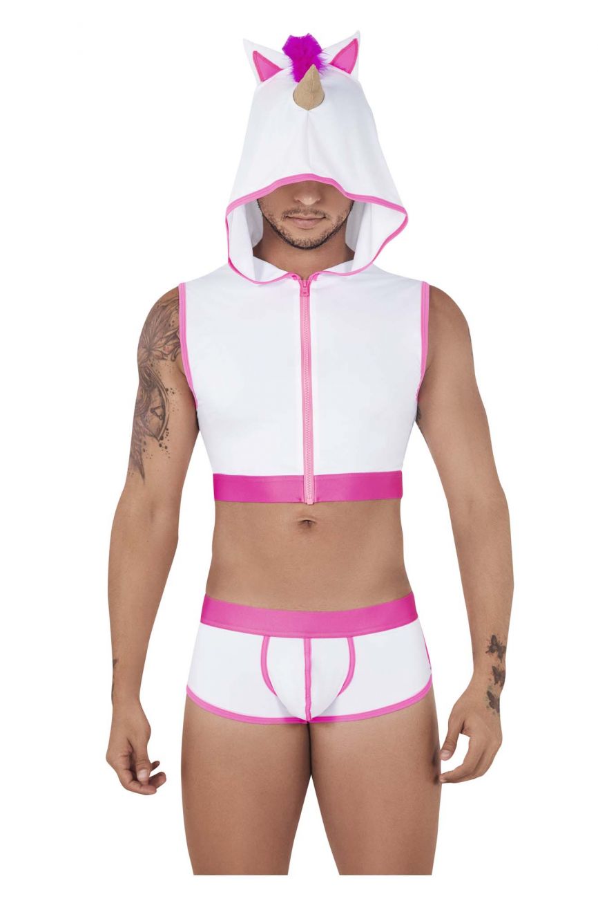 CandyMan 99520 Unicorn Hoodie and Trunks Set White