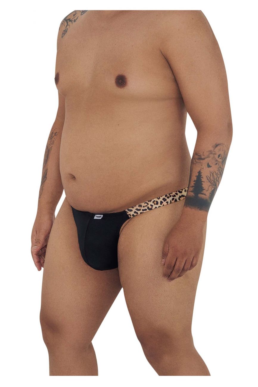 CandyMan 99536X Bikini Jockstrap Black Animal Print Plus Sizes