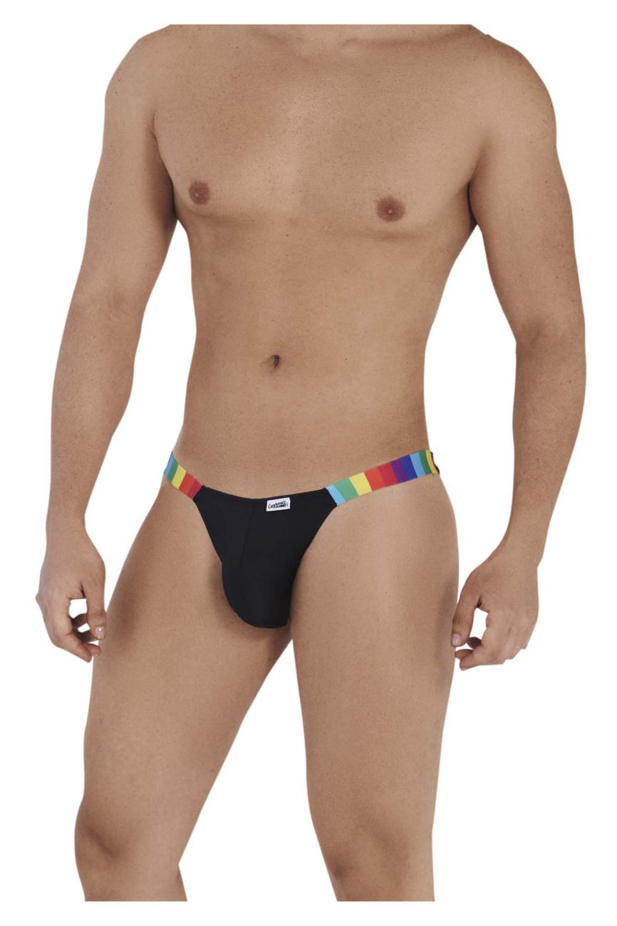CandyMan 99536 Prints Jockstrap Black Rainbow