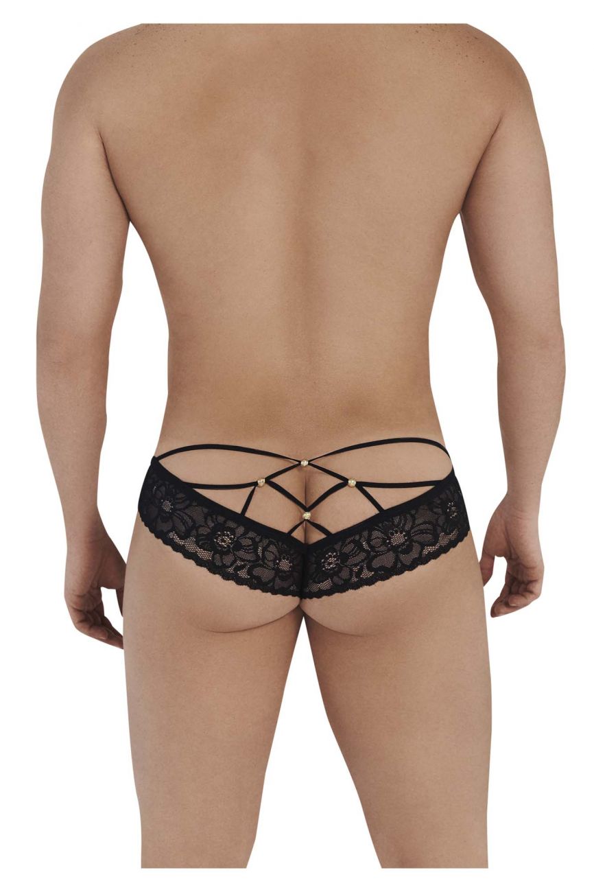 CandyMan 99551 Lace Peekaboo Briefs Black