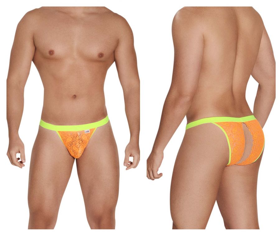 CandyMan 99554 Lace Peekaboo Bikini Hot Orange