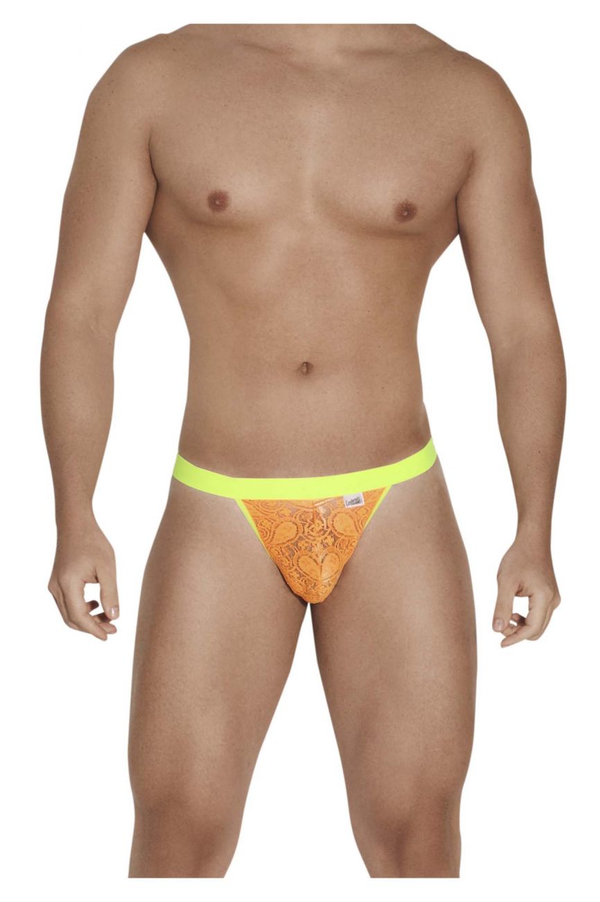 CandyMan 99554 Lace Peekaboo Bikini Hot Orange