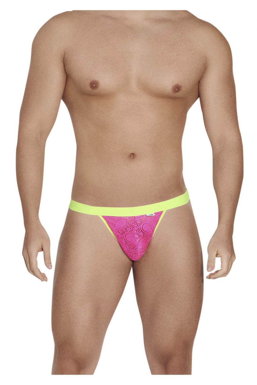 CandyMan 99554 Lace Peekaboo Bikini Hot Pink