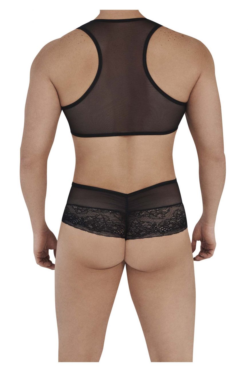 CandyMan 99557 Mesh-Lace Bodysuit Black