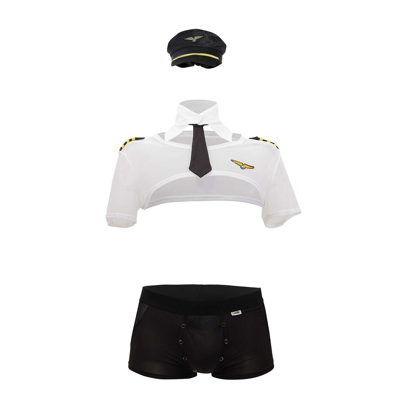 CandyMan 99561 Pilot Costume Outfit Black & White