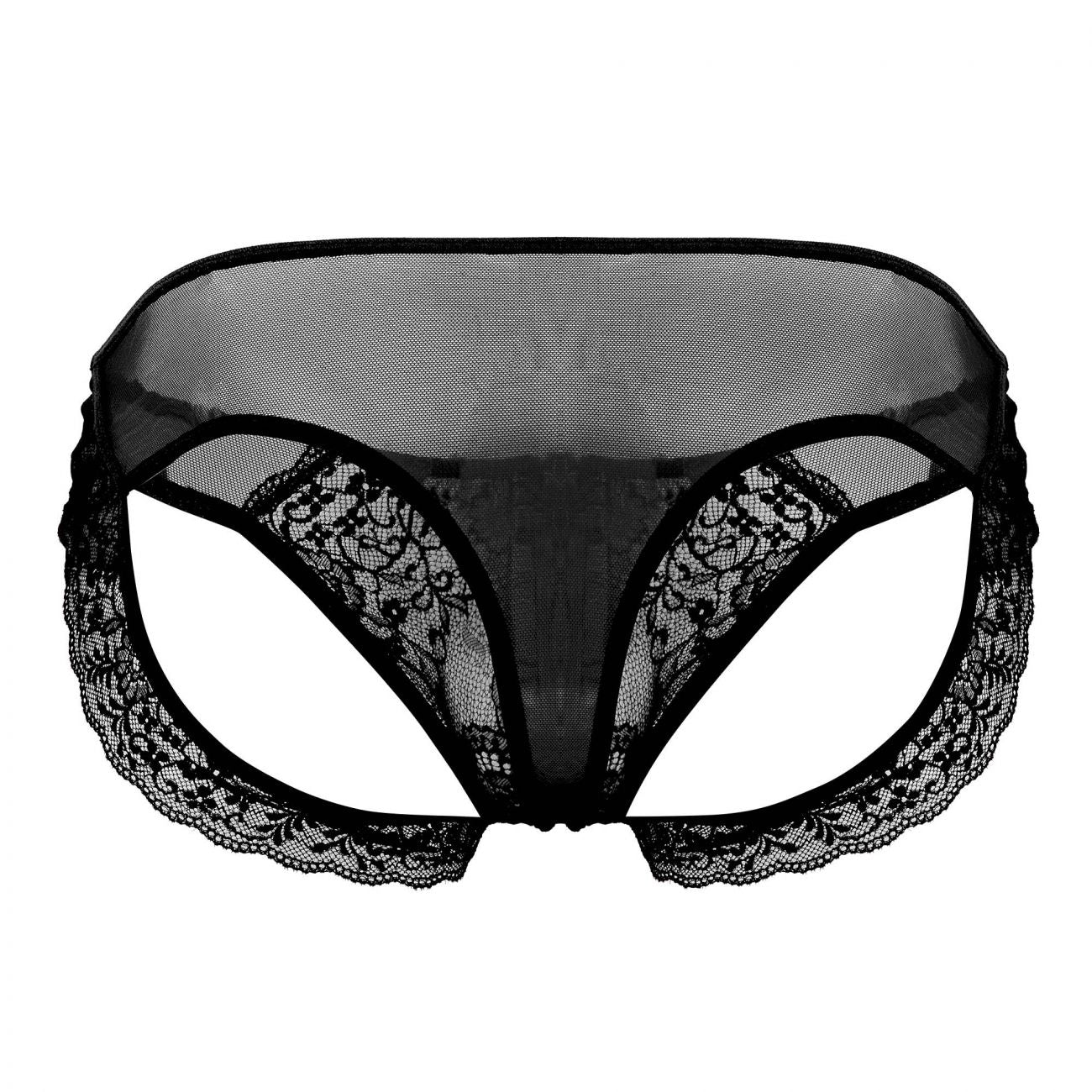 CandyMan 99565 Mesh-Lace Thongs Black