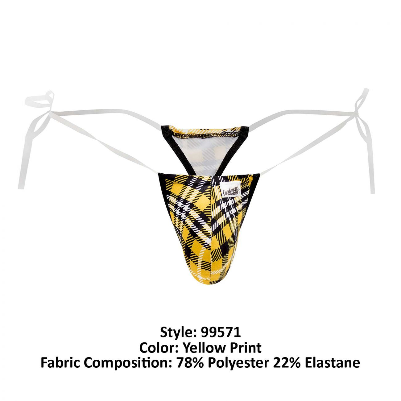 CandyMan 99571 Invisible Strap Micro G-String Yellow Print
