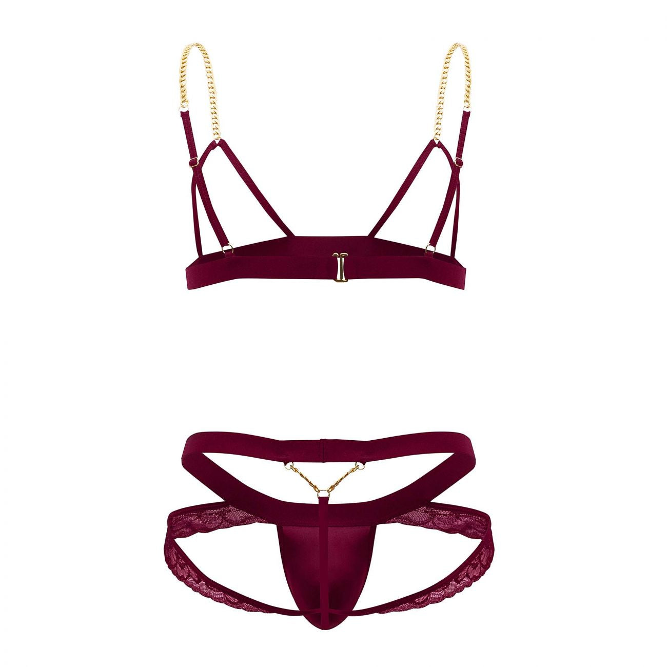 CandyMan 99582 Harness-Jockstrap Outfit Burgundy