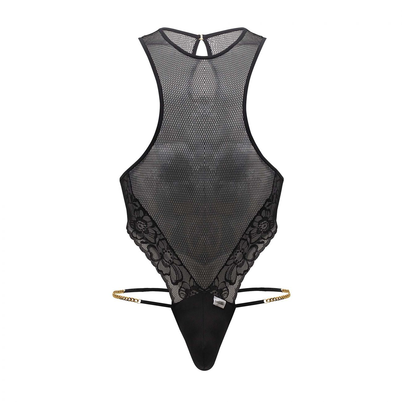 CandyMan 99584 Mesh-Lace Bodysuit Black
