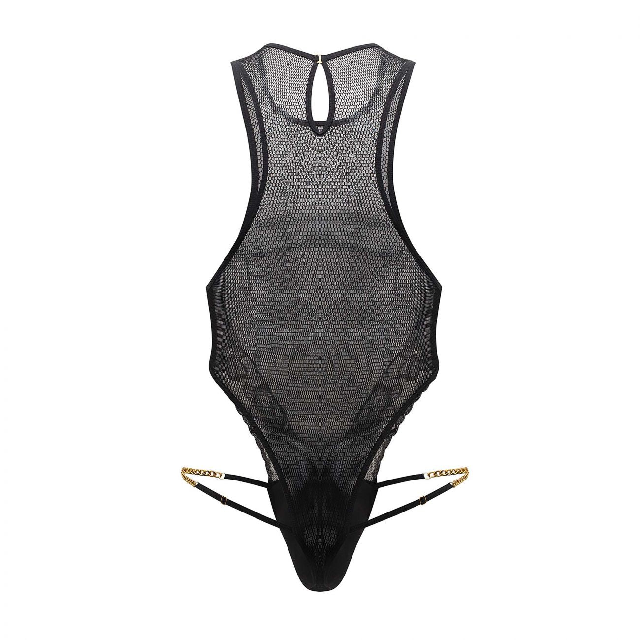 CandyMan 99584 Mesh-Lace Bodysuit Black
